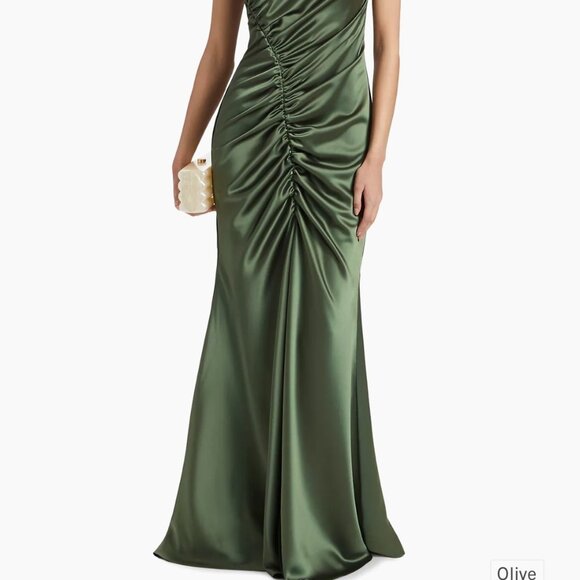 Amsale Ruched satin Gown - Picture 1 of 3